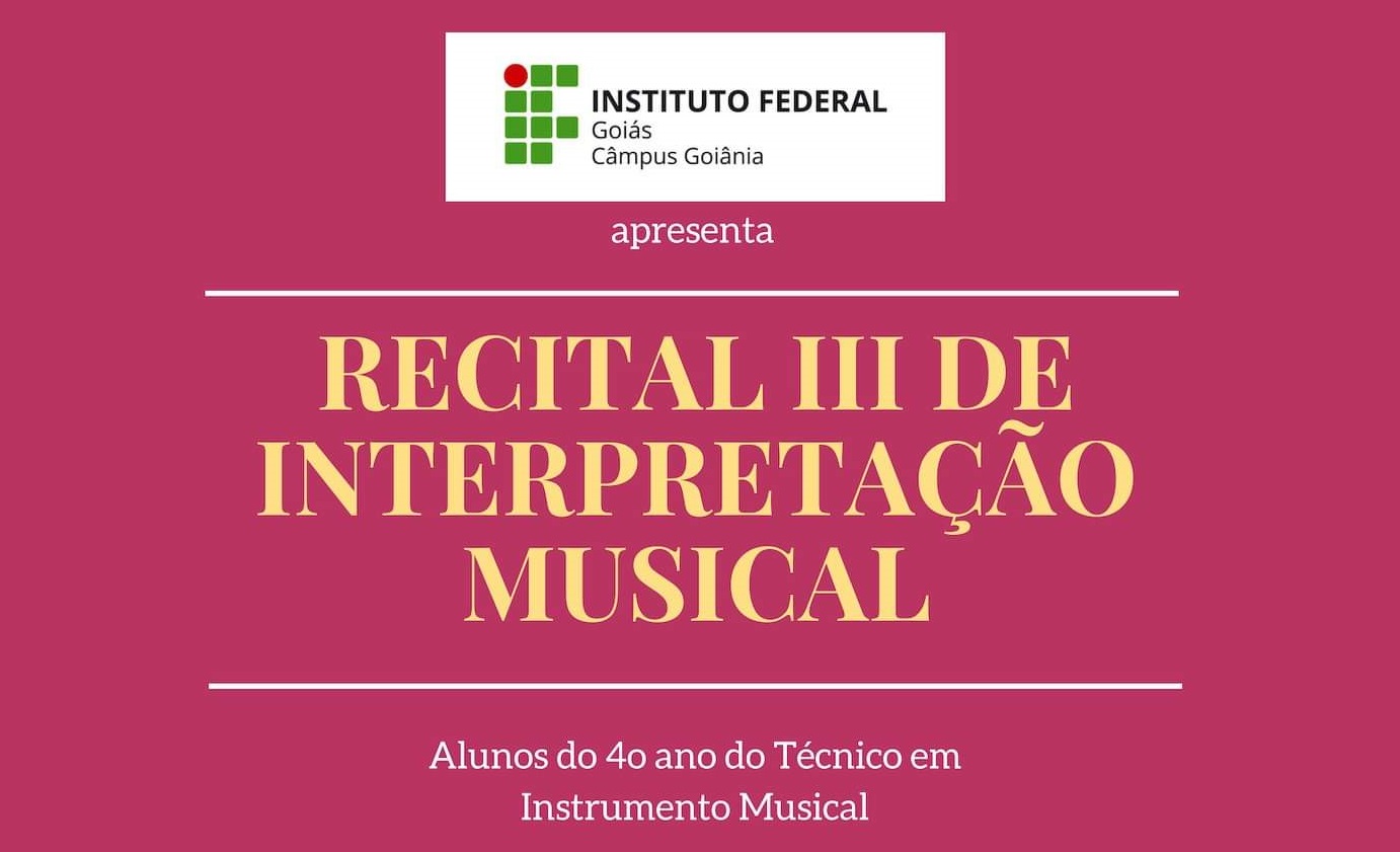 Cartaz sobre recital de interpretação musical