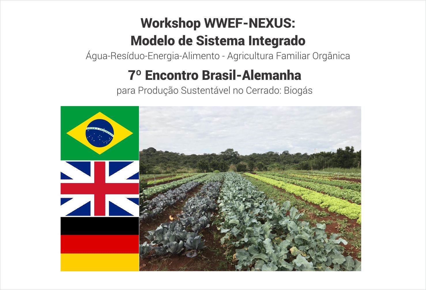 Cartaz Workshop e 7º Encontro Brasil – Alemanha para a Produção Sustentável no Cerrado: Biogás