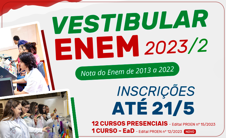 Inscrições para o VestEnem 2023/2 até 21 de maio