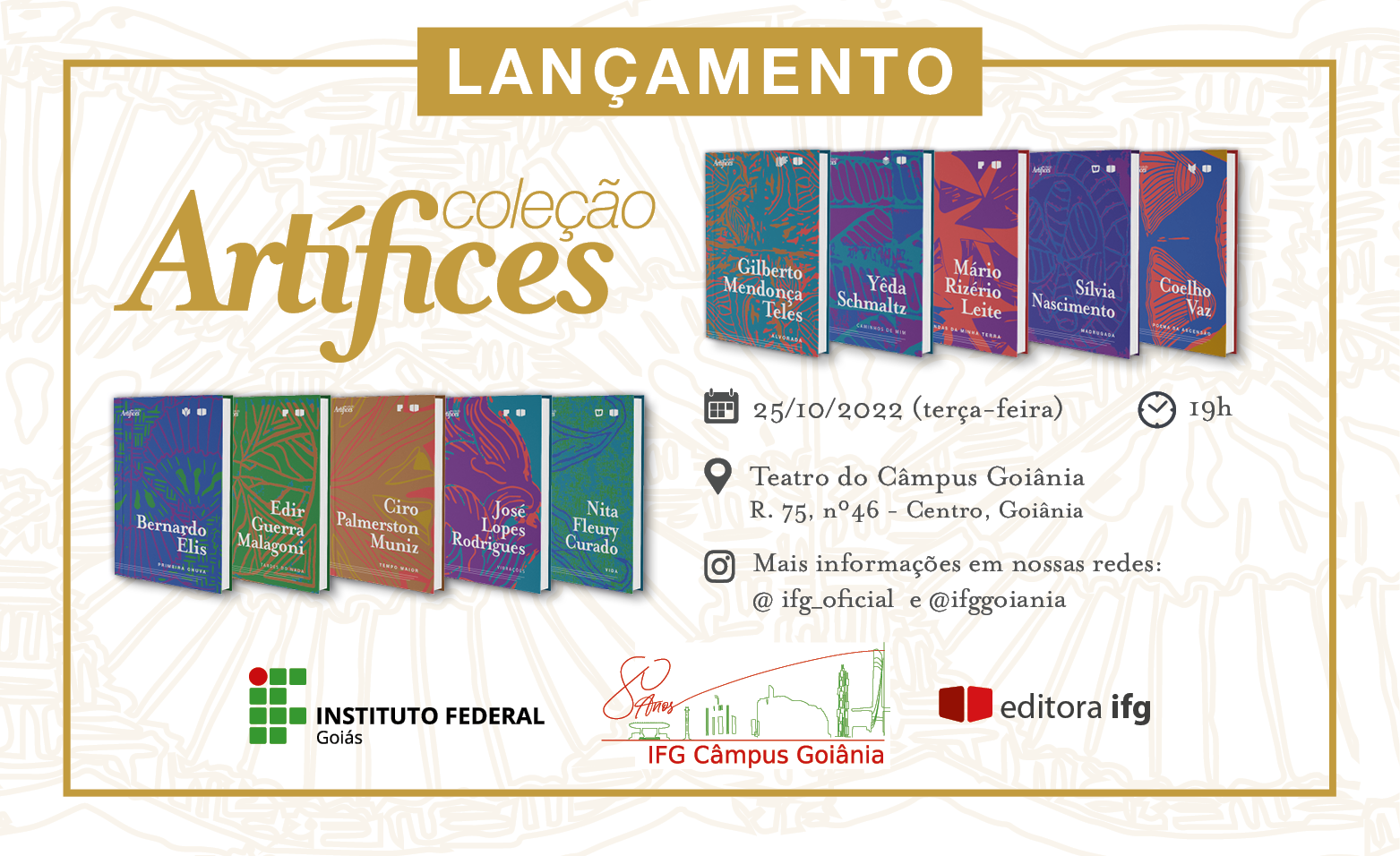 Coleção apresenta aos leitores dez obras que foram publicadas pela gráfica da então Escola Técnica de Goiânia e, depois, Escola Técnica Federal de Goiás, entre os anos de 1951 e 1969