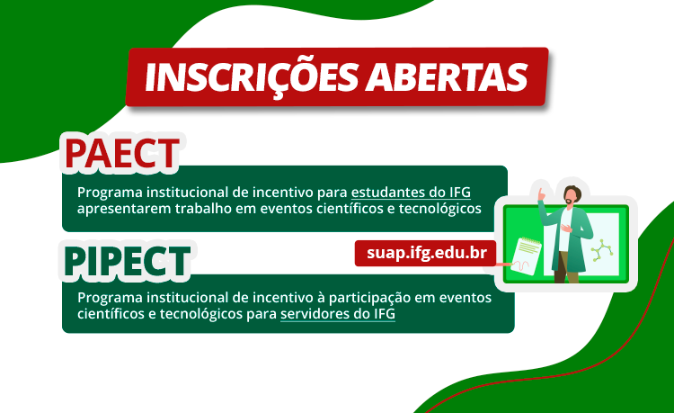  Inscrições abertas para os programas de incentivo á participação em eventos científicos e tecnológicos