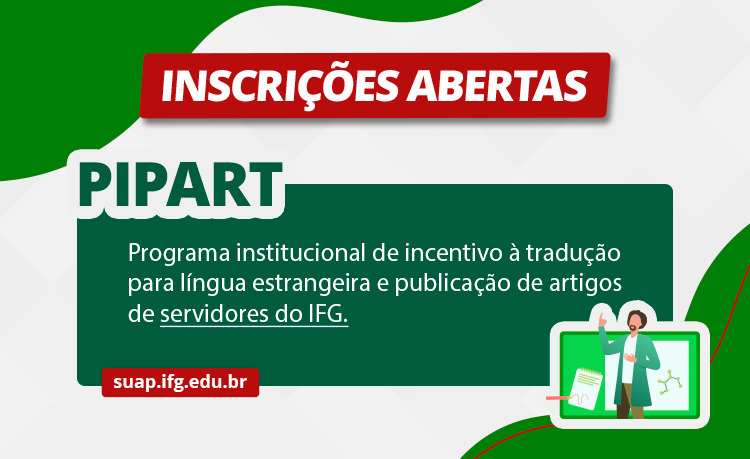 Inscrições abertas para solicitação de auxílio do Pipart